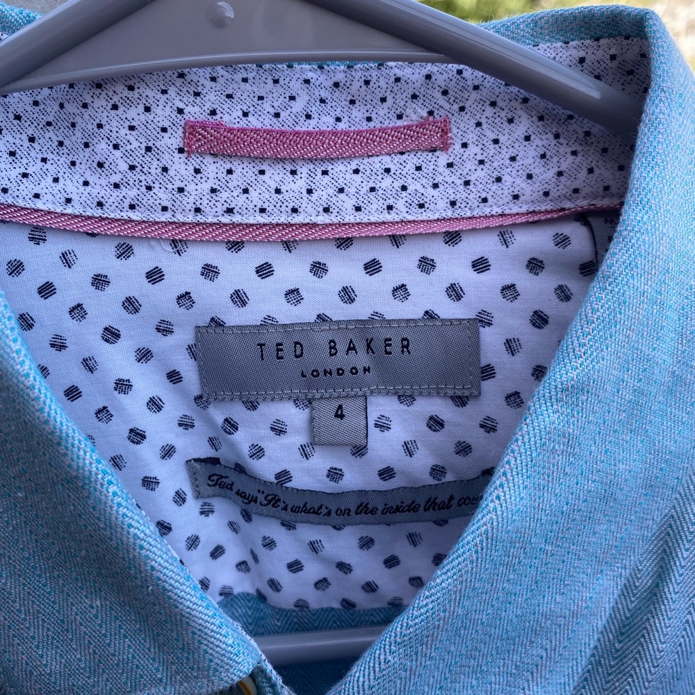 Ted Baker, green  long sleeve button down, size 4 (L)